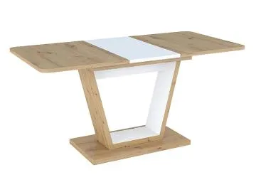Stół rozkładany NIGEL 120(160)x80 dąb artisan/biały mat