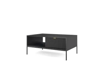 Stolik kawowy MILONA 104x68 czarny mat z szufladami