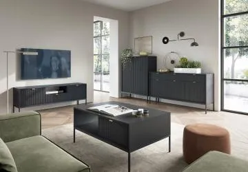 Komoda MILONA 3D3S 154 cm czarna mat