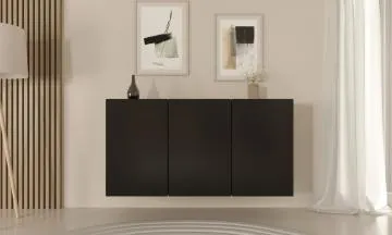 Komoda GABI 160cm czarna wisząca