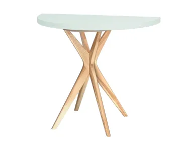 Stół półokrągły CUTTI 100x100 rozkładany miętowy/jesion