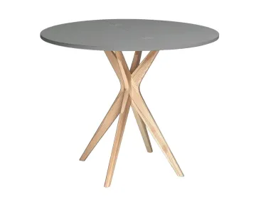 Stół półokrągły CUTTI 100x100 rozkładany ciemny szary/jesion