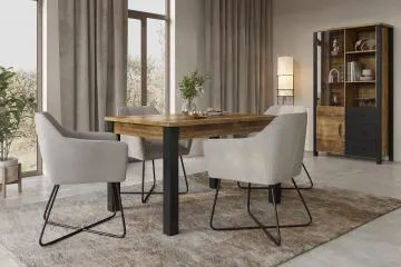 Stół OLIN 180x95 appenzeller fichte/czarny