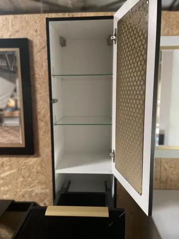 Szafka łazienkowa CHIC 35 cm czarna półmat/złota z szufladą