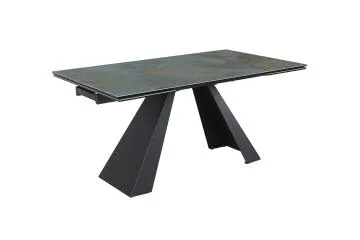Stół rozkładany SALVADORE CERAMIC 160(240)x90 turkusowy ossido verde