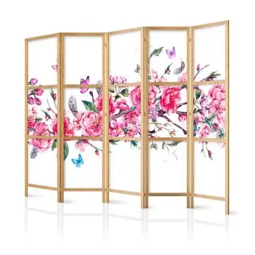 Parawan japoński Orient 225x172 cm 5-częściowy szary