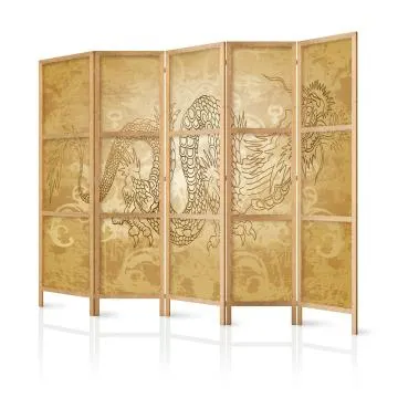 Parawan japoński Orient 225x172 cm 5-częściowy beżowy