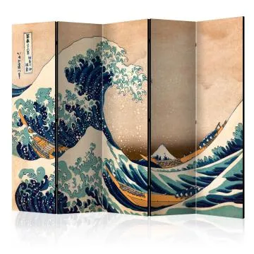 Parawan jednostronny Orient 225x172 cm 5-częściowy beżowy