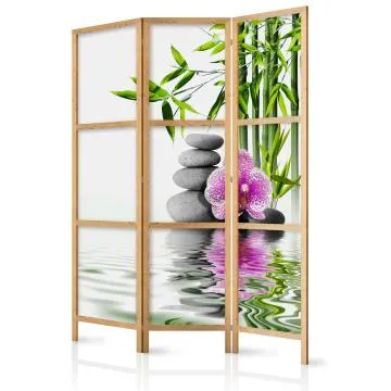 Parawan japoński Orient 135x172 cm 3-częściowy biały