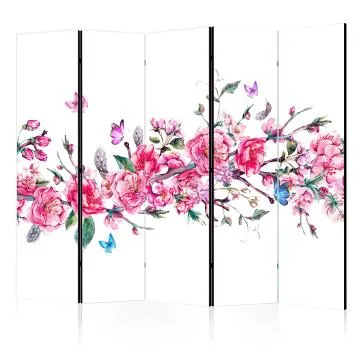 Parawan dwustronny Orient 225x172 cm 5-częściowy szary