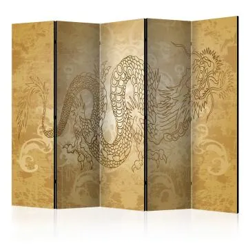 Parawan jednostronny Orient 225x172 cm 5-częściowy beżowy