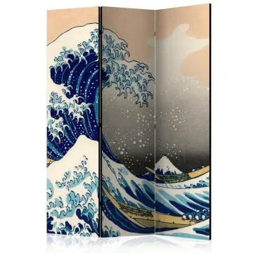 Parawan dwustronny Orient 135x172 cm 3-częściowy biały