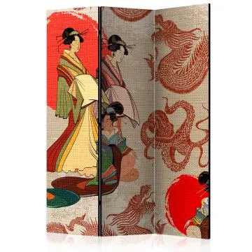 Parawan jednostronny Orient 135x172 cm 3-częściowy beżowy