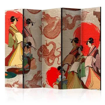 Parawan akustyczny Orient 225x172 cm 5-częściowy beżowy