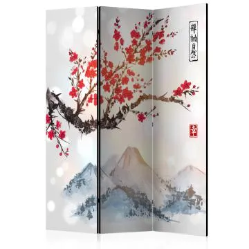 Parawan dwustronny Orient 135x172 cm 3-częściowy biały