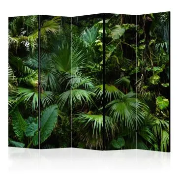 Parawan akustyczny Liście 225x172 cm 5-częściowy zielony