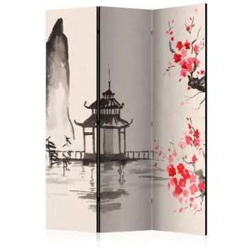 Parawan jednostronny Orient 135x172 cm 3-częściowy beżowy