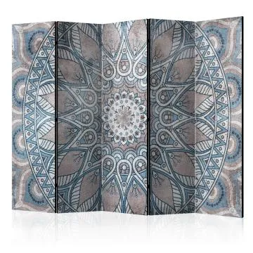 Parawan jednostronny Orient 225x172 cm 5-częściowy szary