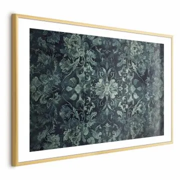 Plakat Ornamenty dywanowe 30x21 cm z ramą złotą z marginesem