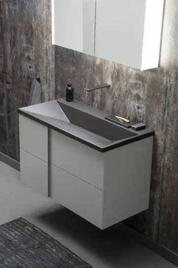 Szafka pod umywalkę wpuszczaną EDGE 70 cm biało-szary półmat