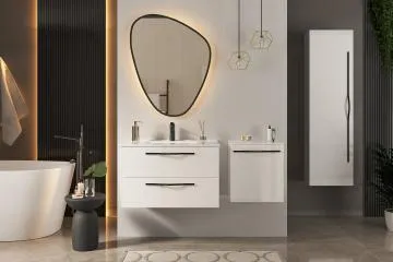 Szafka pod umywalkę PILAR 2S 80cm biały połysk
