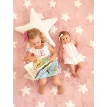 Dywan dziecięcy PINK STARS WHITE 120x160 różowy