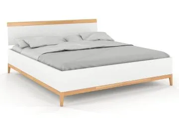 Łóżko LIVIA BC 160x200 białe/buk z pojemnikiem