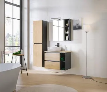 Szafka łazienkowa MONAKO GREY OAK 800 40cm szary/dąb