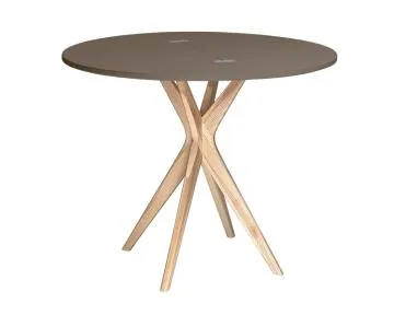 Stół półokrągły CUTTI 90x90 rozkładany brązowy/jesion