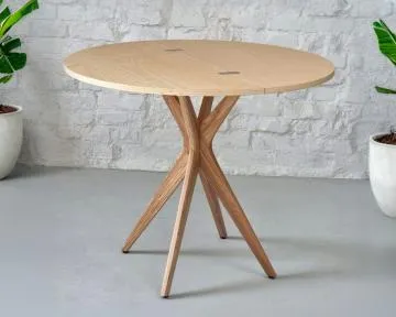 Stół półokrągły CUTTI 90x90 rozkładany jesion