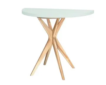 Stół półokrągły CUTTI 90x90 rozkładany miętowy/jesion