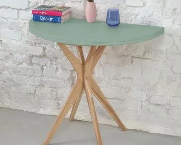 Stół półokrągły CUTTI 90x90 rozkładany szałwiowy/jesion