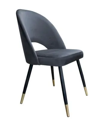 Krzesło ISKAR BL VELVET GOLD ciemno szare