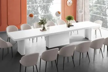 Stół rozkładany PORTOFINO 160(412)x100 biały połysk