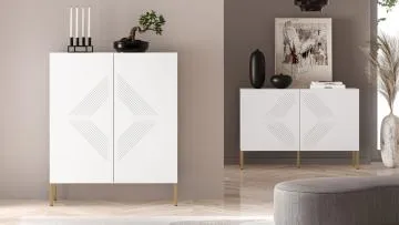 Komoda wysoka KLARA 100 2D biały mat