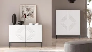 Komoda KLARA 110 2D biały mat z podstawą