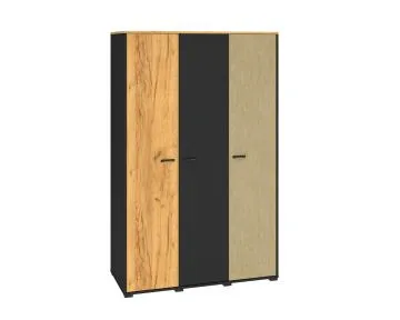 Szafa młodzieżowa COLIN 01 3D dąb złoty craft/czarna