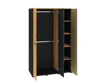 Szafa młodzieżowa COLIN 01 3D dąb złoty craft/czarna