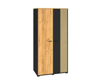 Szafa młodzieżowa COLIN 02 2D dąb złoty craft/czarna