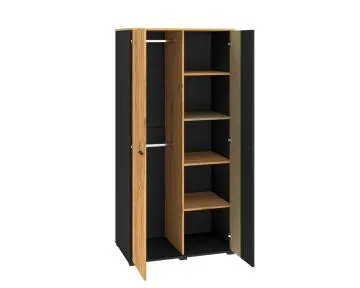 Szafa młodzieżowa COLIN 02 2D dąb złoty craft/czarna