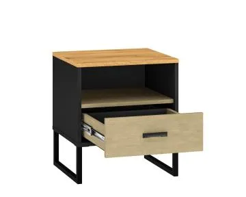 Szafka nocna młodzieżowa COLIN 08 dąb złoty craft/czarna