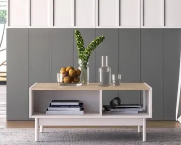 Stolik kawowy DUMI 90x60 kaszmirowy/dąb cremona