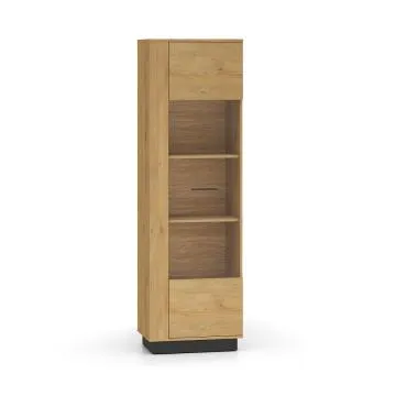 Witryna BRONX 1D 60cm dąb/czarna