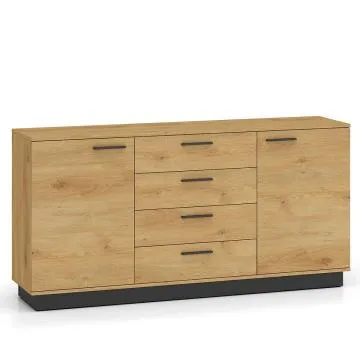 Komoda BRONX 2D4S 170cm dąb/czarna