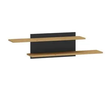 Półka wisząca BRONX 115cm dąb/czarna