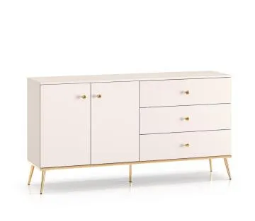 Komoda MELLANIE 2D3S 160cm kaszmir/złoty