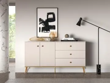 Komoda MELLANIE 2D3S 160cm kaszmir/złoty