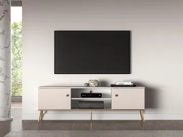 Szafka RTV MELLANIE 160 cm kaszmir/złoty
