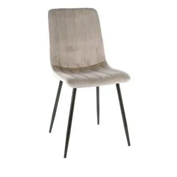 Krzesło tapicerowane ALAN VELVET szarobeżowe