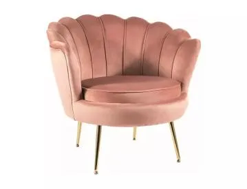 Fotel tapicerowany CAMELLIA 1 VELVET różowy